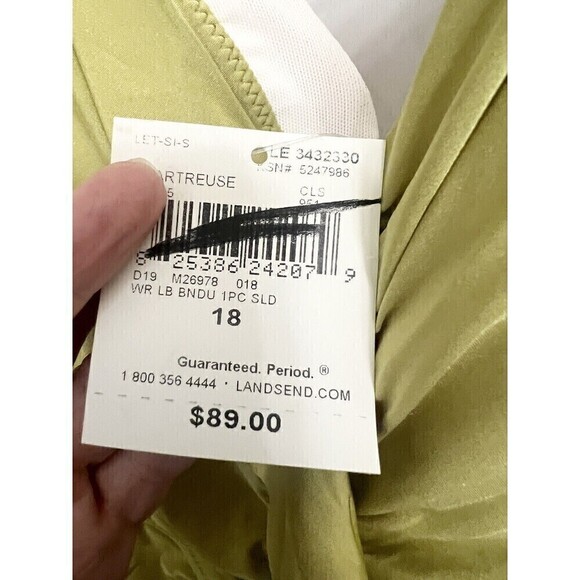 Lands End One Piece Swimsuit Chartreuse - Plus Size 18 Blouson Ruched New NWT - Picture 6 of 7